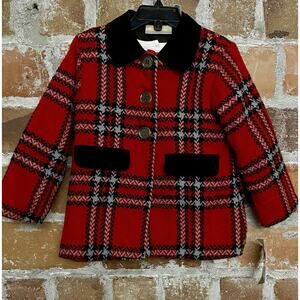 Beluga New York Baby Girl 2 Pc Dress Coat Set 3T Holiday Christmas Red Plaid
